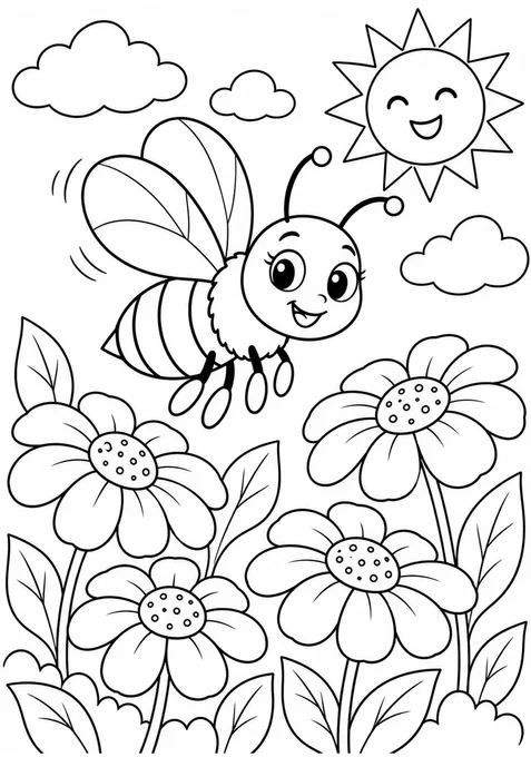 Abelha entre flores