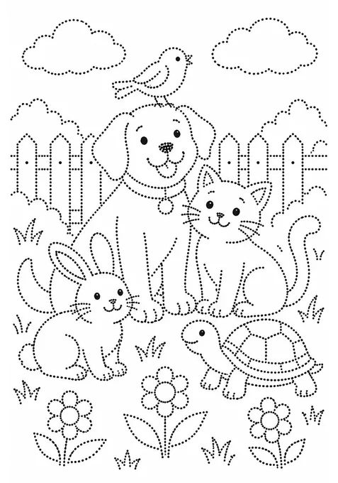 Animais amigos de pontinhos