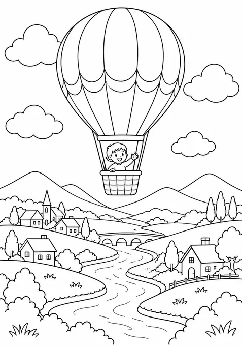 Balão sobre as colinas