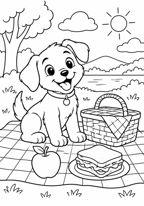 Cachorrinho no piquenique