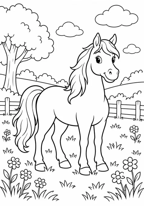 Cavalo no campo