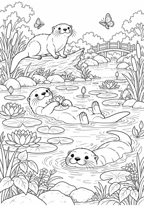 Lontras no lago · Difícil