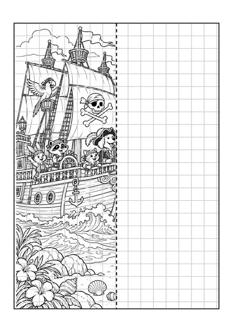 Complete o navio pirata