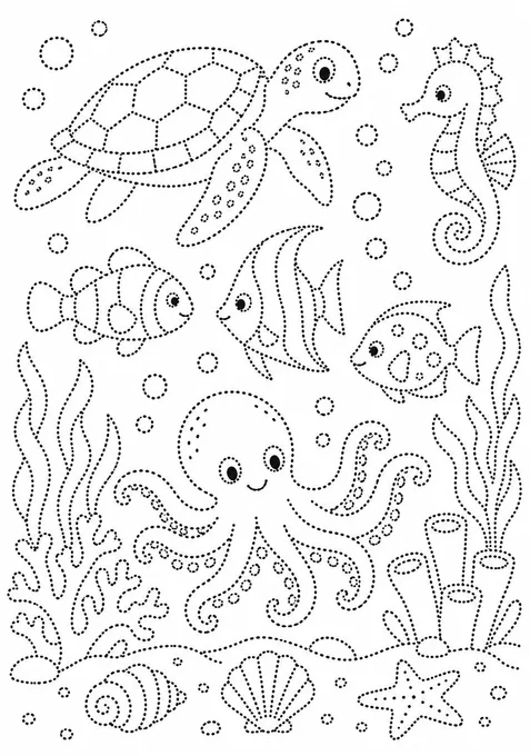 Fundo do mar pontilhado
