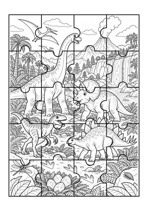 Quebra-cabeça do vale dos dinossauros