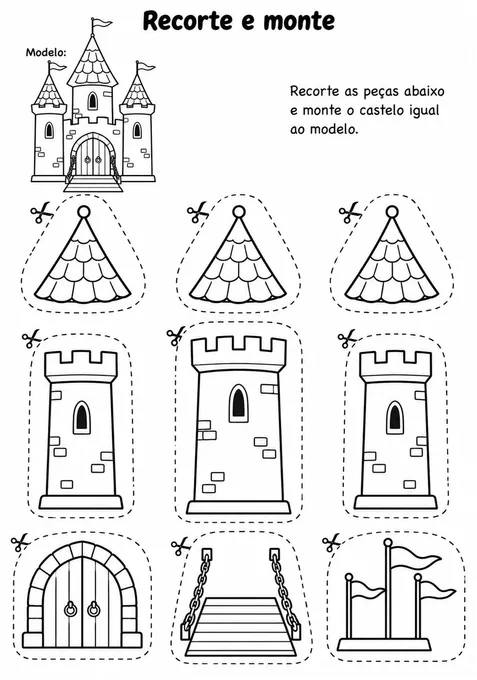 Recorte e monte o castelo