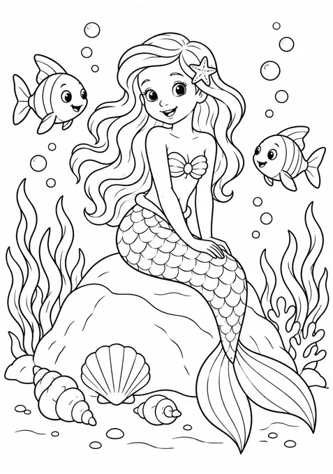 Sereia no fundo do mar